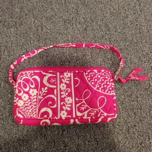 Vera Bradley Handbags - Vera Bradley Pink Twirly Bird Pink Wristlet